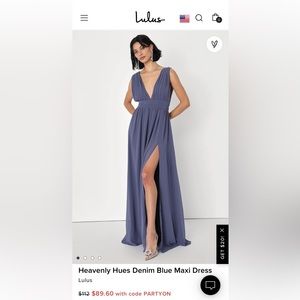 Lulus Heavenly Hues (LIGHT GREY, not blue) Maxi Dress - Small